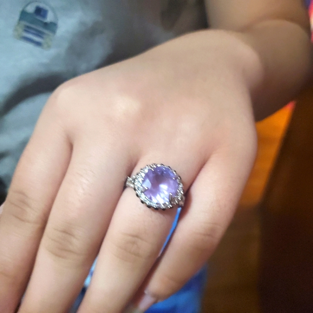 β€οΈβ€οΈNEWπ AMETHYST SILVER PLATED RING - Picture 7 of 7